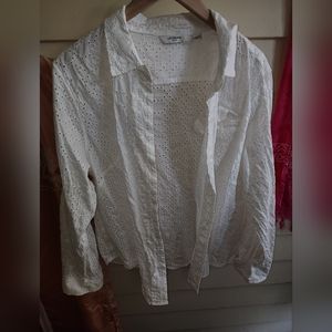Liz Claiborne- white eyelet pattern